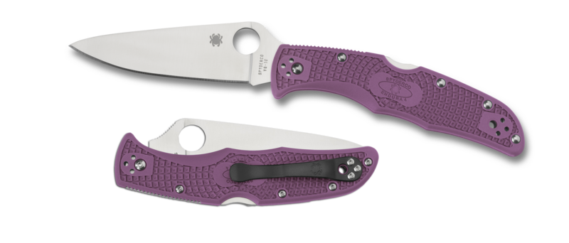 Spyderco Endura 4 FRN Flat Ground C10FPPR Purple Folding Plain Edge Pocket Knife