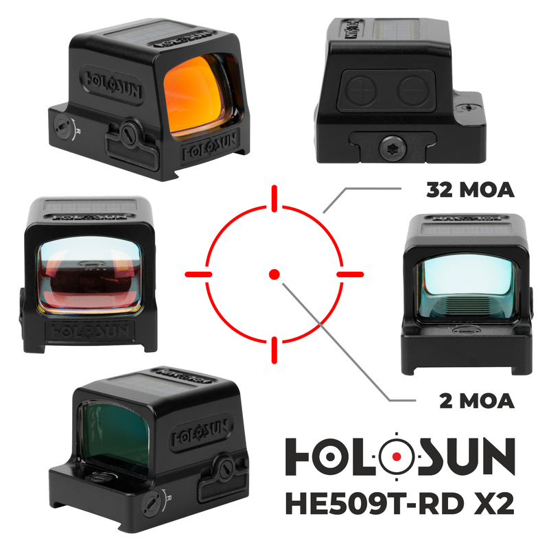 Holosun HE509T-RD X2 Enclosed Reflex Optical Multi-Reticle Red Dot Sight