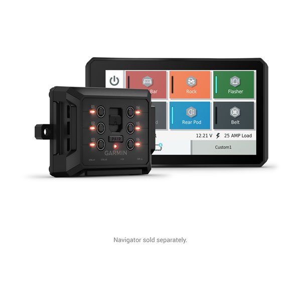 Garmin PowerSwitch, Compact Digital Switch Box, Controls 12V Accessories, Requires Compatible Smartphone or Garmin Navigator, 010-02466-00