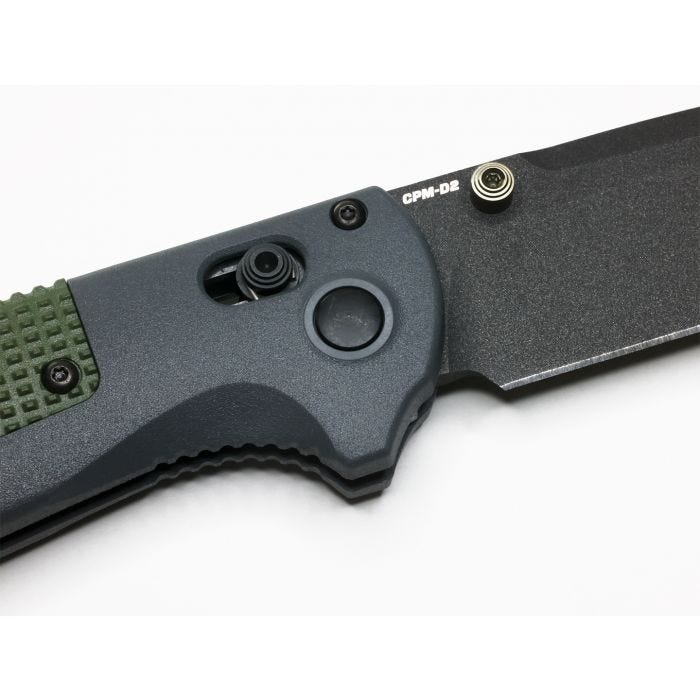 Benchmade 430BK Redoubt Folding Plain Edge Knife, Green/Gray Grivory (3.55")