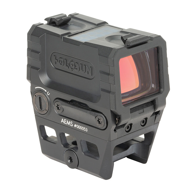 Holosun AEMS-211301 Advanced Enclosed Micro 2 MOA Red Dot Sight. Multi-reticle System with Solar Failsafe and Shake Awake technology.