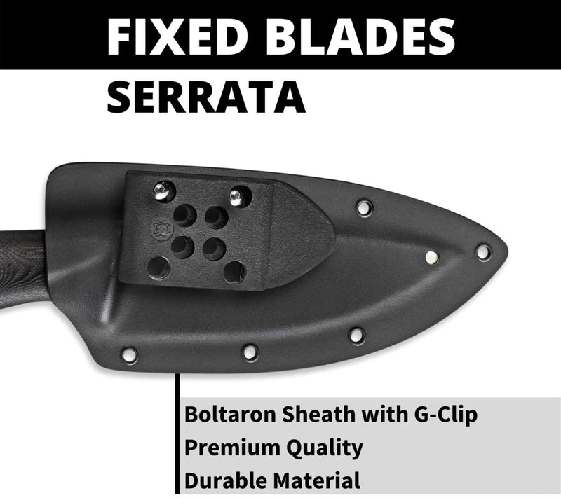 Spyderco FB32GP Serrata Black G-10 Handle PlainEdge Fixed Blade Knife