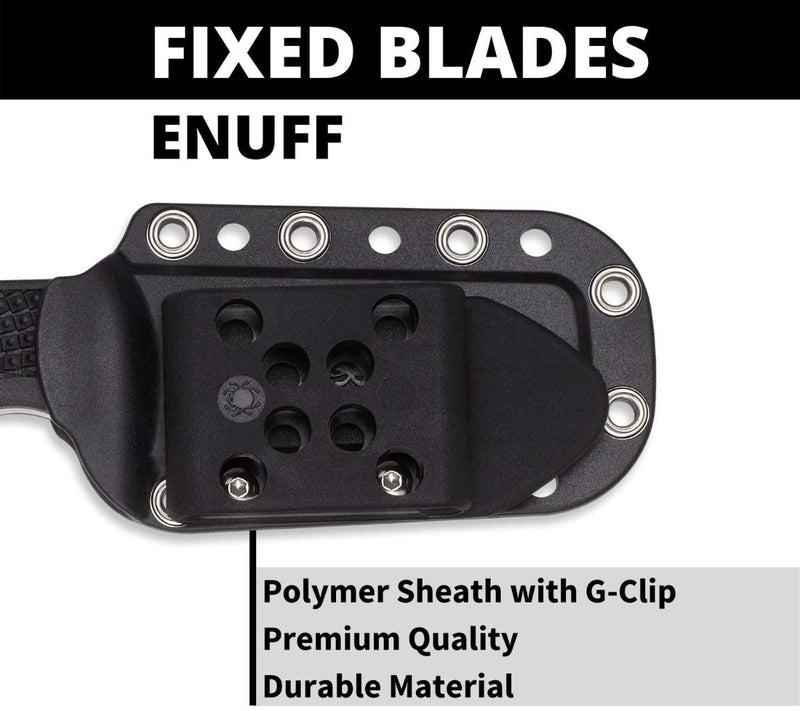 Spyderco Enuff FRN Sheepfoot FB31SBK Fixed Serrated Edge Blade Knife