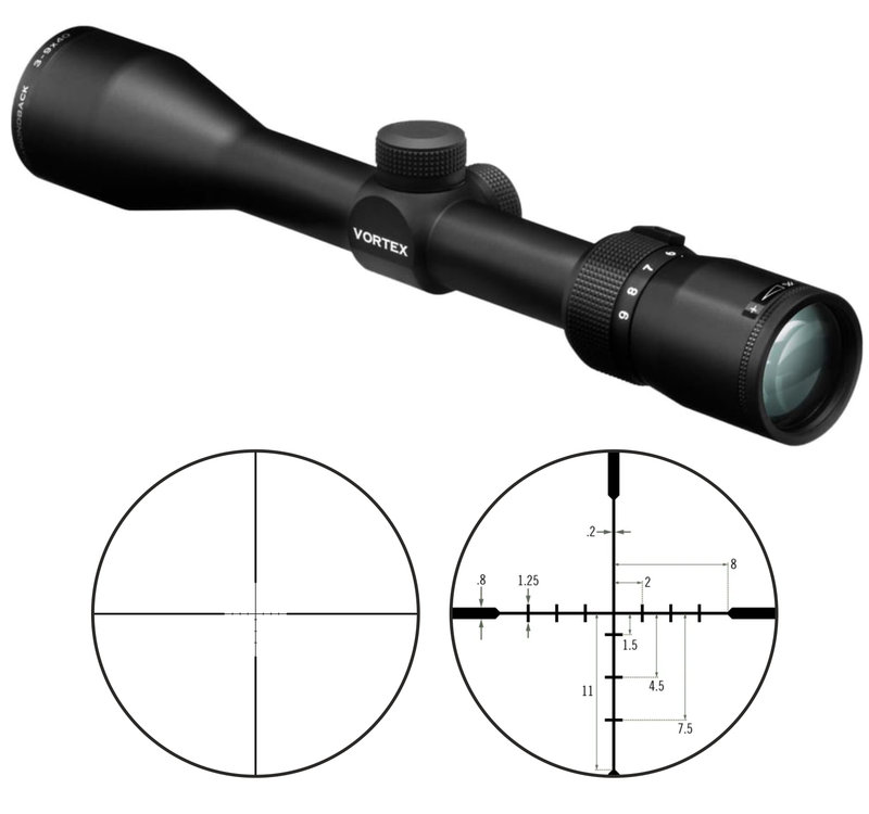 Vortex Optics Diamondback 3-9x40 Dead-Hold BDC (MOA) Reticle, 1 inch Tube Riflescope with Hat and  Rings Bundle