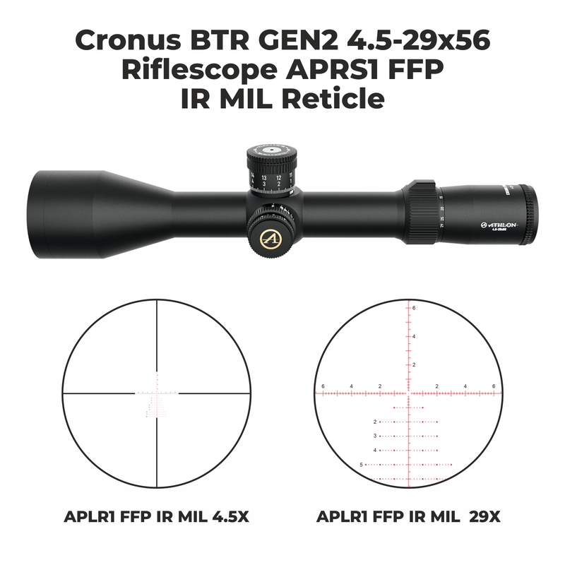 Athlon Cronus BTR GEN2 4.5-29x56 APRS1 FFP IR MIL Reticle UHD Riflescope