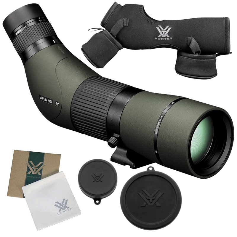 Vortex Optics Viper HD 15-45x65 Angled Spotting Scope with Free Hat and Wearable4U Bundle