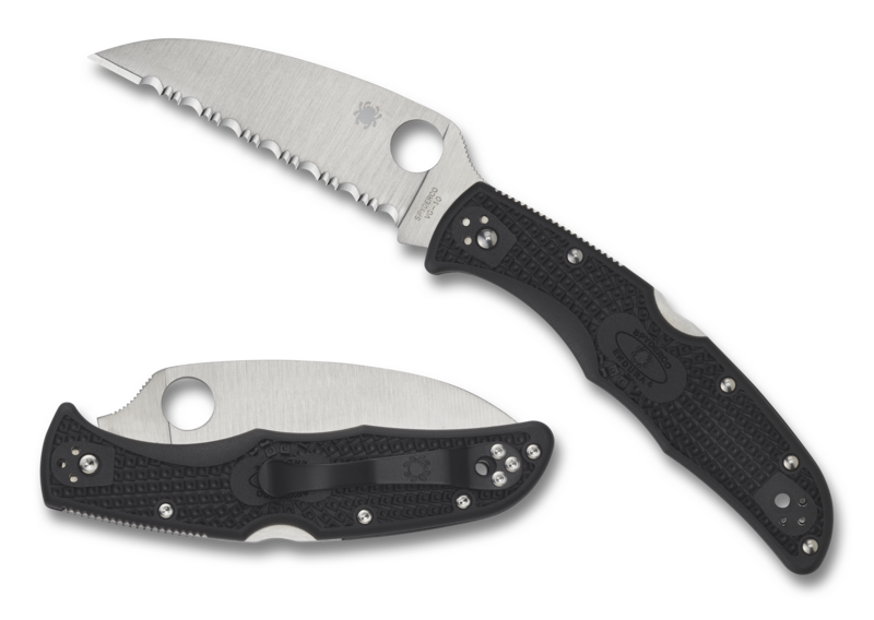 Spyderco Endura 4 FRN Wharncliffe C10FSWCBK Black Folding Serrated Edge Pocket Knife