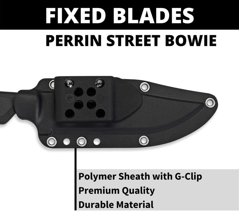 Spyderco Street Bowie 5.05" Plain Edge Fixed Blade Black Knife (FB04PBB)