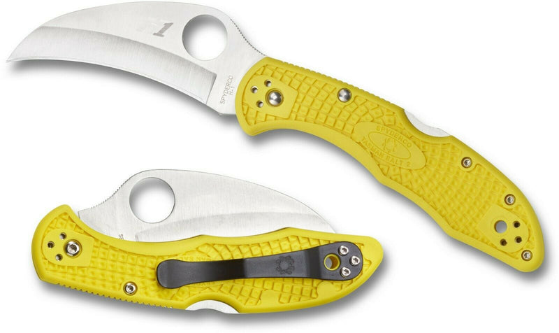 Spyderco C106PYL2 Tasman Salt 2 Yellow FRN Handle PlainEdge Folding Knife