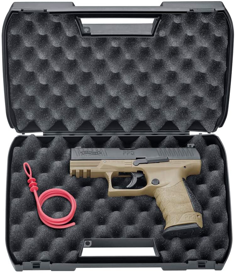 Umarex T4E Walther PPQ M2 (Gen2) LE .43 Cal Paintball Pistol (Black/FDE) with Pack of 100 .43 Cal Reusable Black Rubber Balls and 5x12gr CO2 Tank Bundle