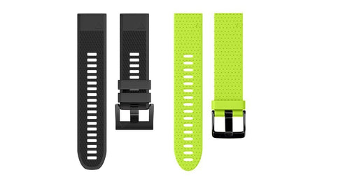 Wearable4U 20mm Garmin Fenix 5S / Fenix 5S Sapphire Quick Release Easy Fit Silicone Replacement Watch Band with Black Buckle