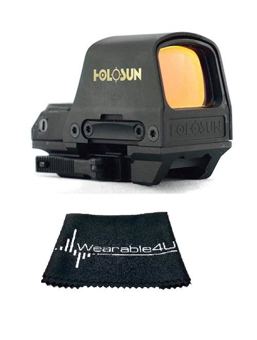 Holosun Circle Dot/Solar Panel/QD Mount HS510C with included Wearable4U Lens Cleaning Towel Bundle