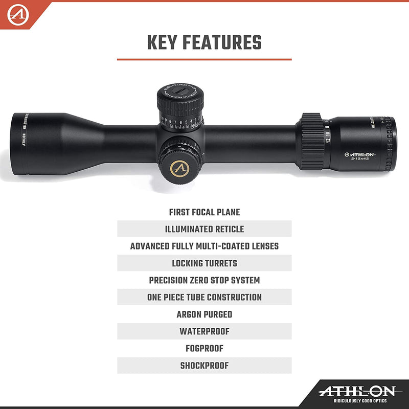 Athlon Helos BTR GEN2 2-12x42 Riflescope with Wearable4U Lens Cleaning Pen Bundle