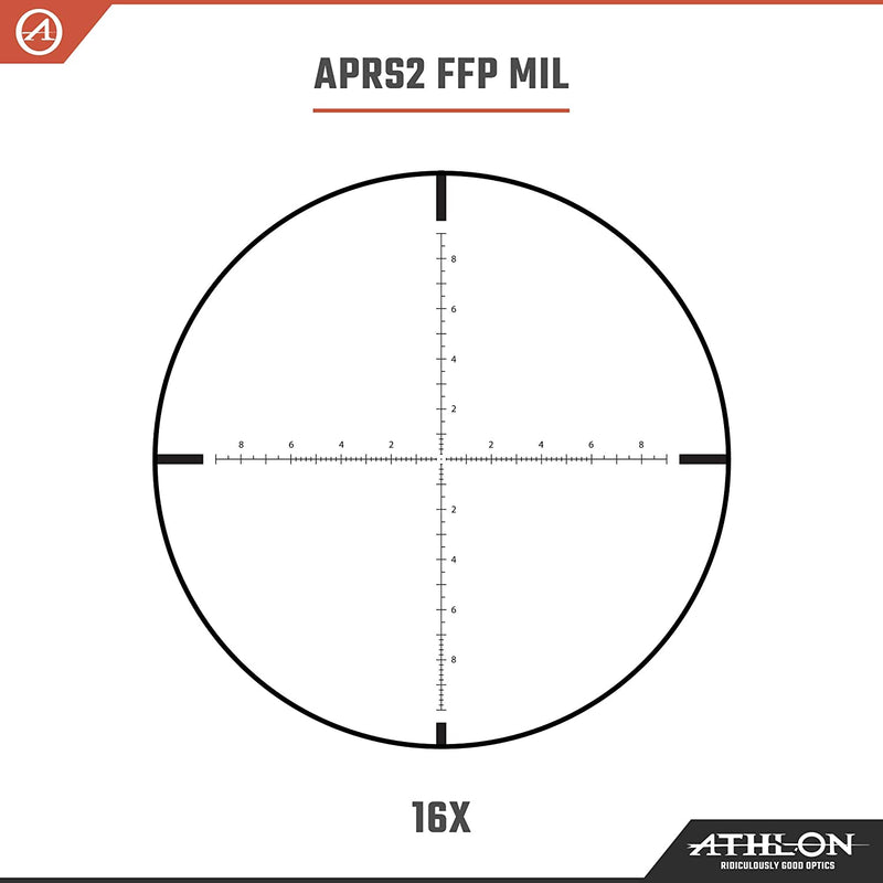 Athlon Optics Midas TAC 4-16x44, Direct Dial, Side Focus, 30mm, APRS2 FFP MIL Reticle