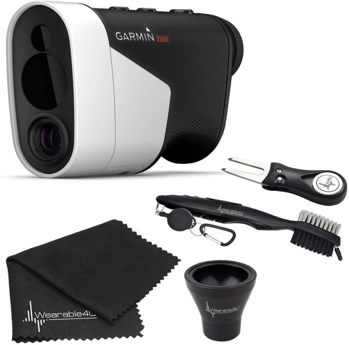 Garmin Approach Z82 Golf GPS Laser Rangefinder with included Lens Cloth, Carabiner and Wearable4U Ultimate Golf 3 Tools Bundle
