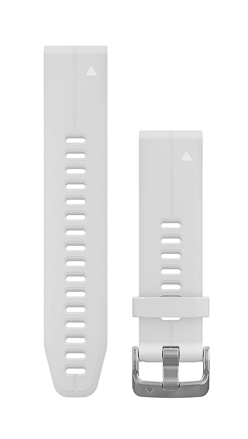 Garmin 010-12739-01 Quickfit 20 Watch Band - Carrara White Silicone - Accessory Band for Fenix 5S Plus/Fenix 5S