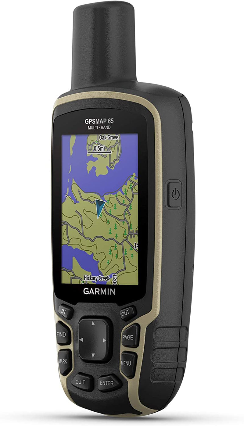 Garmin GPSMAP 65, Button-Operated Handheld with Expanded Satellite Support and Multi-Band Technology, 2.6" Color Display