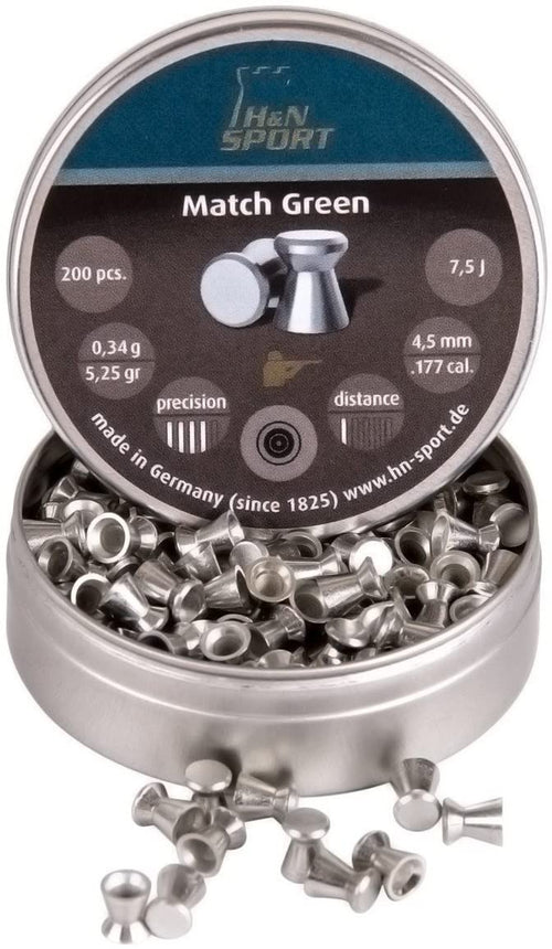 Haendler & Natermann H&N Match Green Lead-Free Airgun Pellets .177 Caliber / 5.25 Grains (200 Count)