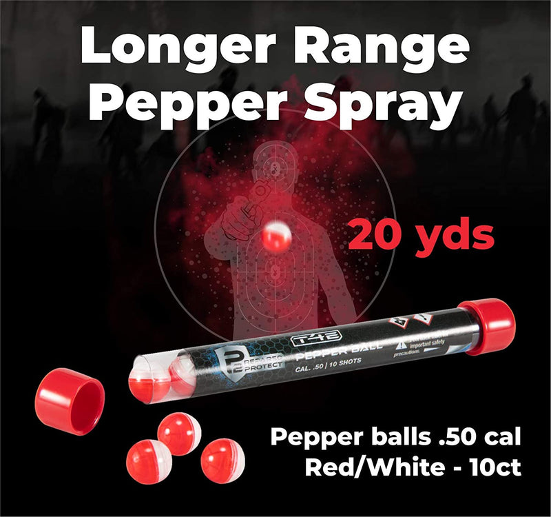 Umarex T4E by P2P .50 Cal Pepper Balls Longer Range Pepper Spray, Pepper Balls Non-Lethal Self Defense Strength Bundle