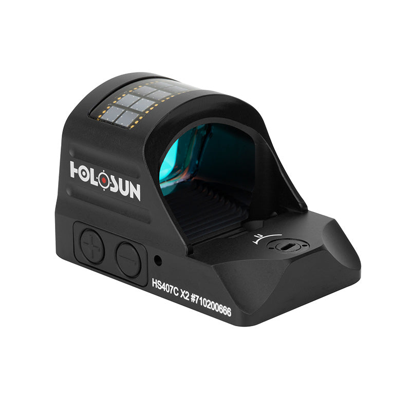 Holosun Classic Red Dot Only Reticle Sight HS407C X2 with Wearable4U Lens Cleaning Pen, Extra CR1632 Battery and W4U Lens Cleaning Cloth Bundle
