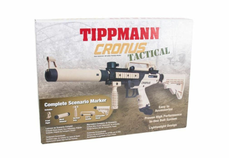 Tippmann Cronus Tactical Paintball Gun w/ Vertical Grip, Black and Tan 14813