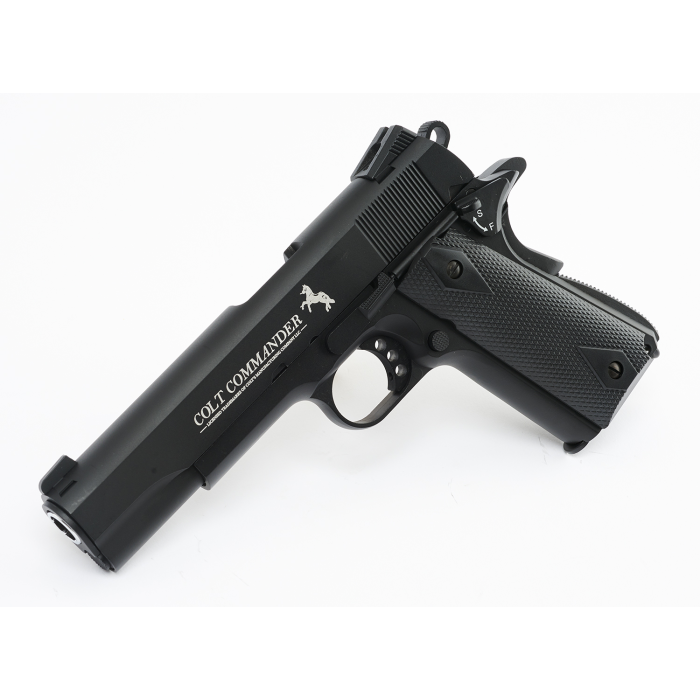Umarex Colt Commander CO2 Blowback .177 Cal Air Pistol (2254028) with 5x 12g CO2 Tanks and Pack of 1500 Steel BBs Bundle