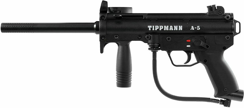 Tippmann A-5 with Response Trigger .68 Caliber Paintball Marker with Hawki 48ci HPA Tank Bundle