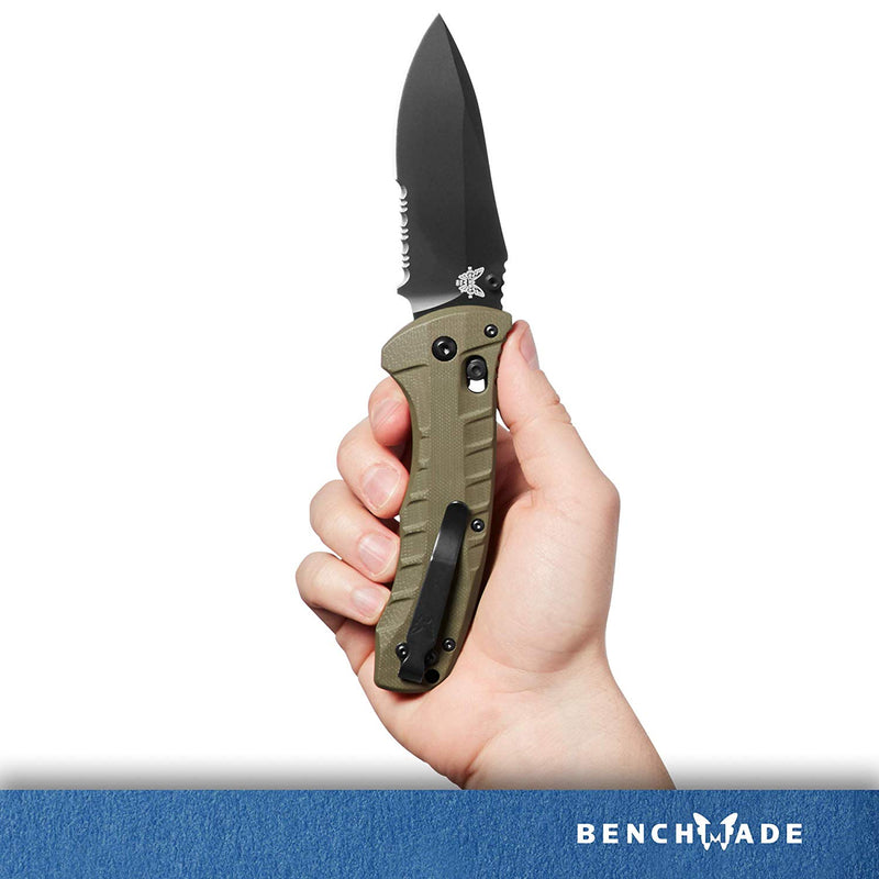 Benchmade 980SBK Turret AXIS Lock OD Green G-10 3.7" Black Serr Folding Pocket Knife