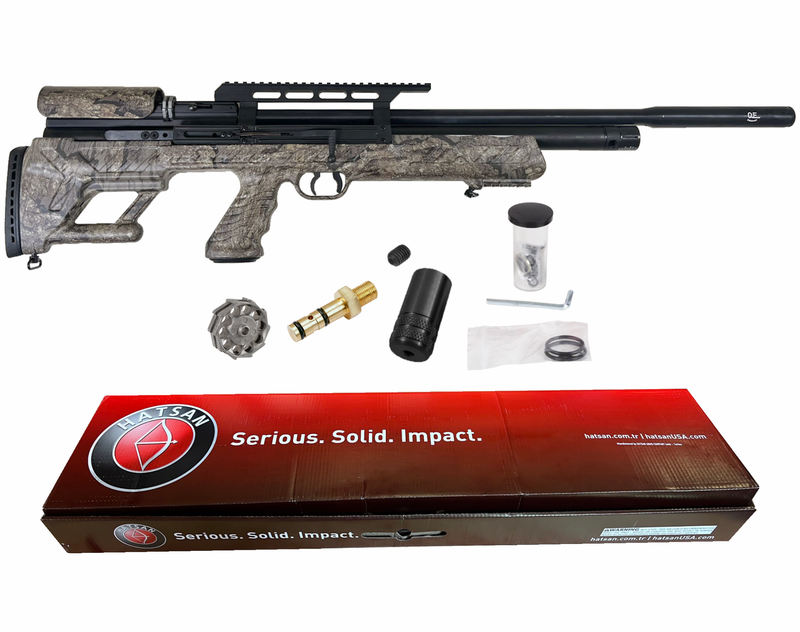 Hatsan BullBoss (Camo Timber) QE .22 Caliber PCP (pre-charged pneumatic) Side-lever Air Rifle with included Bundle