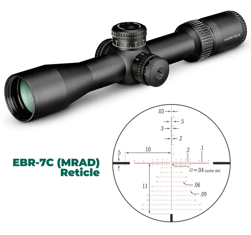 Vortex Optics Strike Eagle 3-18x44 FFP EBR-7C (MRAD) 34mm Tube Riflescope (SE-31802)