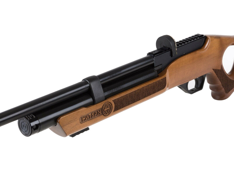 Hatsan Flash Wood QE QuietEnergy .25 Cal PCP Pre-charged pneumatic Air Rifle with Pack of 150ct Pellets and 100x Paper Targets Bundle (Hardwood Stock)