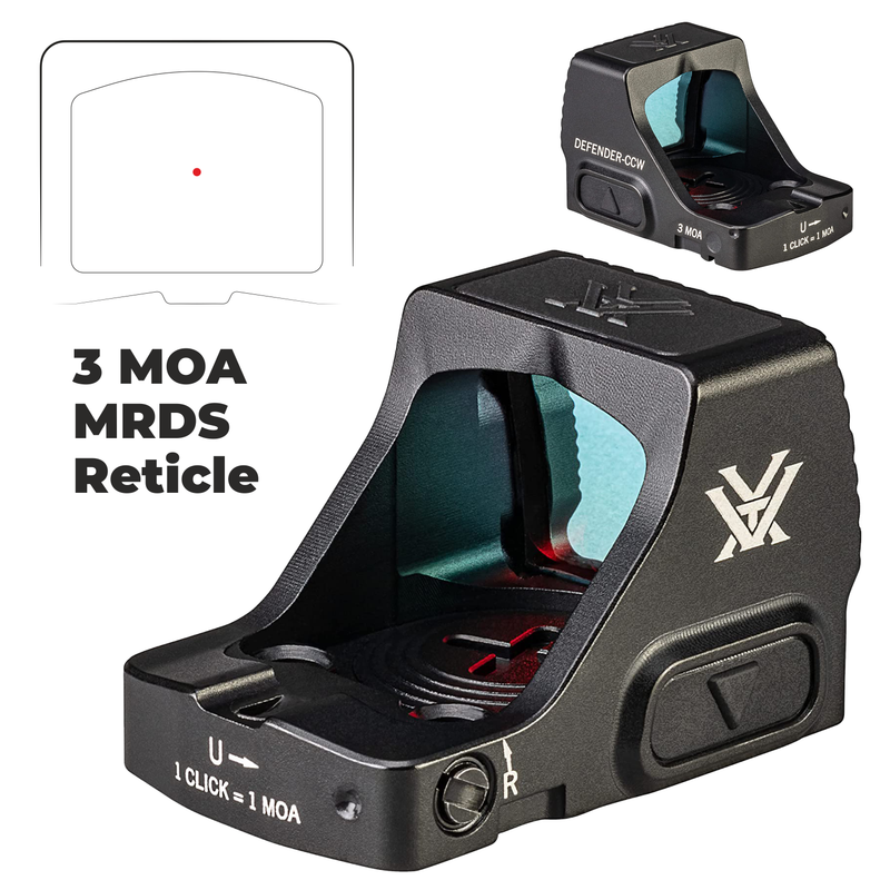 Vortex Optics Defender-CCW 3 MOA Red Dot (DFCCW-MRD3) with Free Hat Bundle