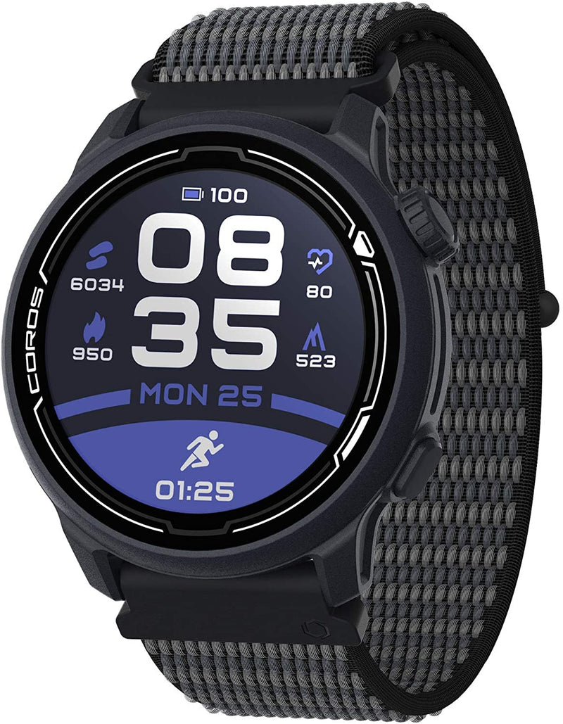 Coros PACE 2 Premium GPS Sport Watch with Nylon or Silicone Band, Heart Rate Monitor, 30h Full GPS Battery, Barometer, ANT+ & BLE Connections