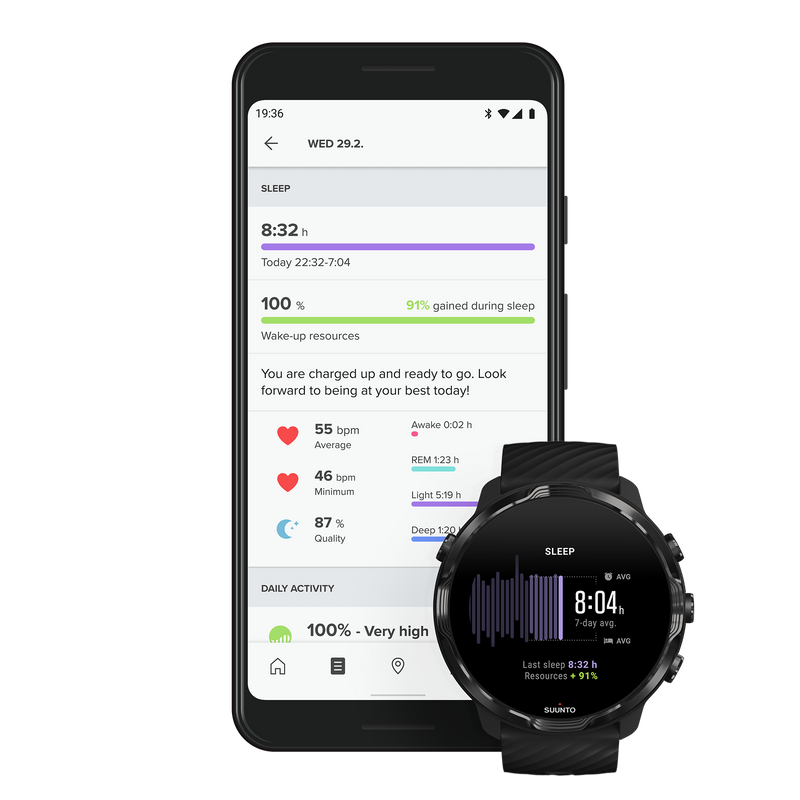 SUUNTO 7 Black Lime GPS Sports Smartwatch With Versatile Sports Experience with Wearable4U Power Bank Bundle