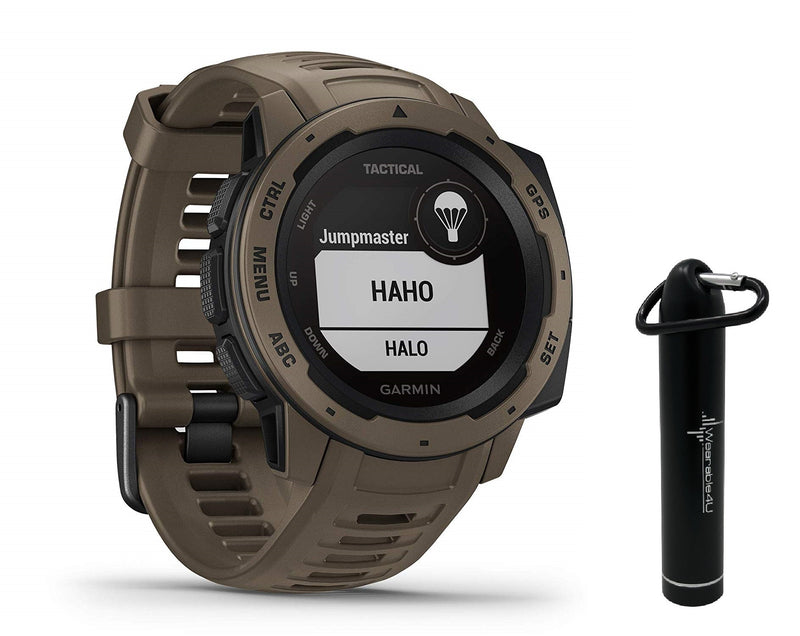 Garmin Instinct Tactical GPS Watch W Wearable4U Power Bank 2200mAh