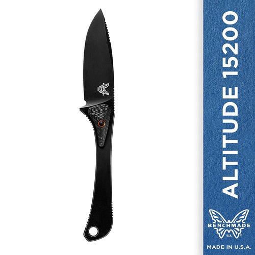 Benchmade ALTITUDE DR PT 15200DLC Plain Edge/Stainless Steel Black Carbon Grip Knife