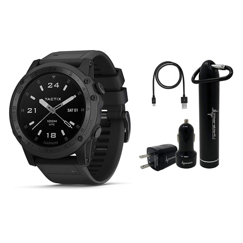 Garmin Tactix Charlie Premium Tactical GPS Watch with TOPO Maps and Wearable4U Ultimate Power Pack Bundle