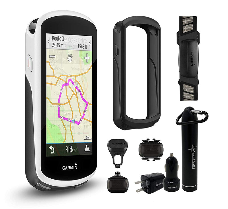 Garmin Edge 1030 GPS Cycling Computer Black Case Wearable4U Bundle 010-01758-01