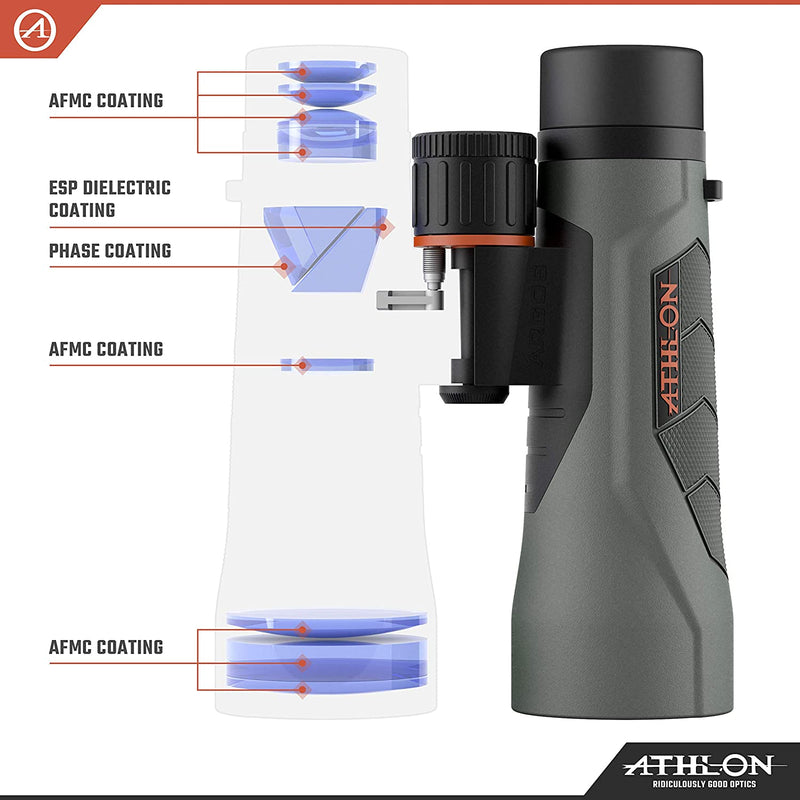 Athlon Optics Argos Binoculars with included Wearable4U Lens Cleaning Pen and Lens Cleaning Cloth Bundle