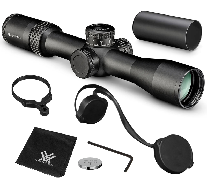 Vortex Optics Strike Eagle 3-18x44 FFP EBR-7C (MRAD) 34mm Tube Riflescope (SE-31802) with Included Bundle