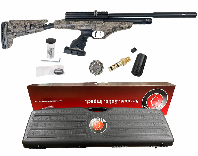 Hatsan At-P2 QE QuietEnergy Tact PCP 900 FPS / 20 FPE Air Pistol .22 Caliber Timber with Case and Included Bundle