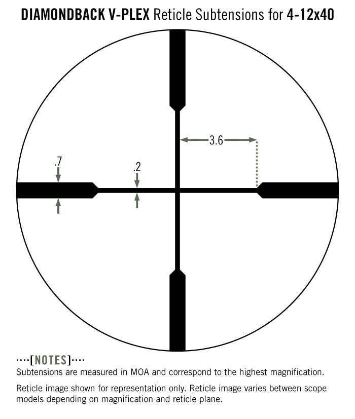 Vortex Optics Diamondback 4-12x40 Second Focal Plane Riflescope V-Plex Reticle (MOA)