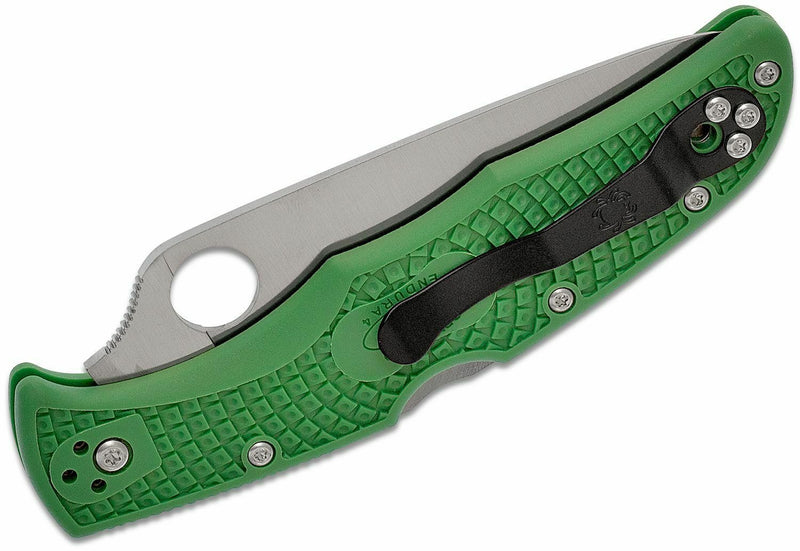 Spyderco Endura 4 Lightweight 3.80" Green Flat Ground Folding Plain Edge Pocket Knife (C10FPGR)
