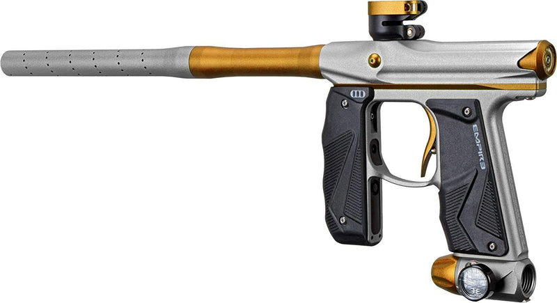 Tippmann Empire Mini GS Paintball Marker 2 Piece Barrel, Dust Silver / Dust Gold (17387) with Hawki HPA Tank 48ci and 500x Paintballs Bundle