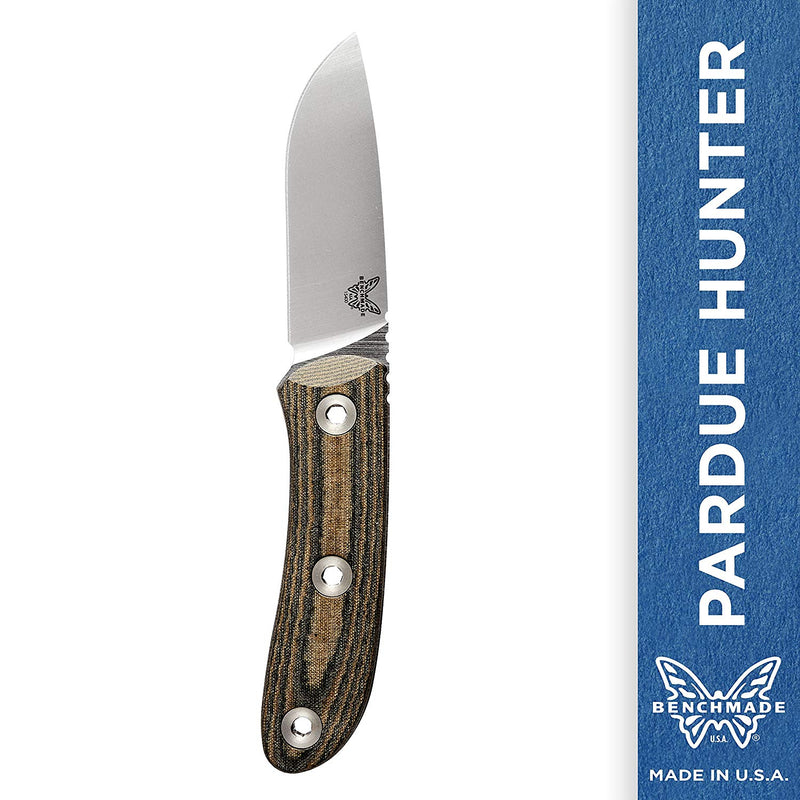 Benchmade MEL PARDUE HUNTER Fixed Blade 15400 Drop-Point Plain Edge Leather Knife