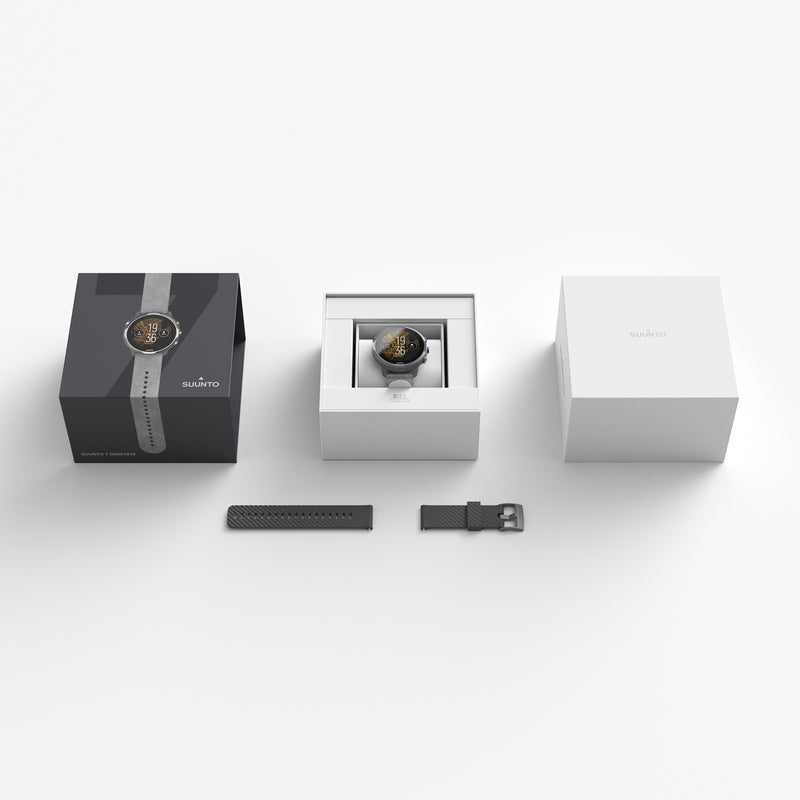 SUUNTO 7 Graphite Limited Edition GPS Smartwatch with Versatile Sports Experience with Gift Box and Wearable4U Power Bank Bundle