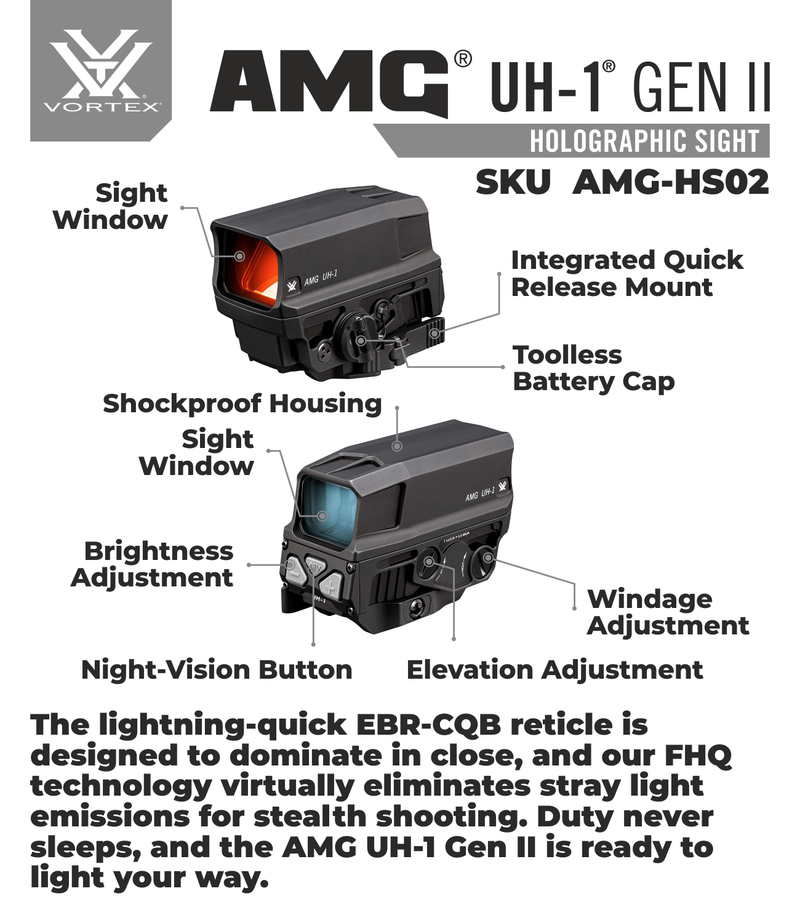 Vortex Optics AMG UH-1 Gen II Holographic Sight with Free Hat Bundle