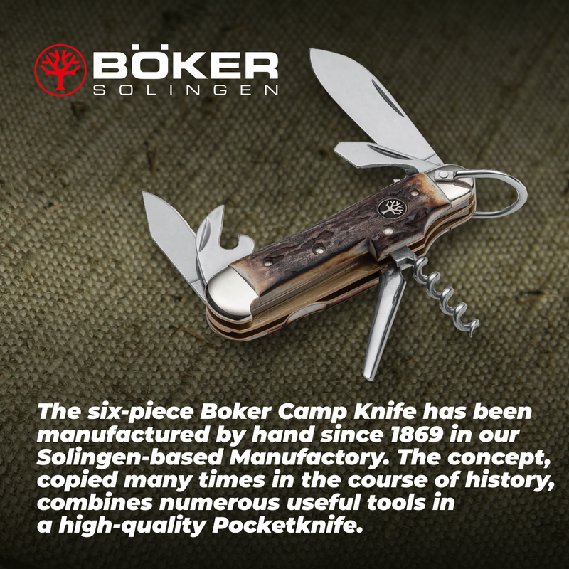 Boker Boxer Camp Pocket Knife Stag with 2.5 in. Blade