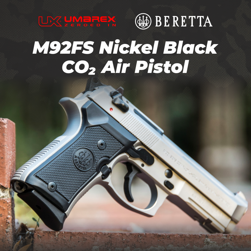 Umarex Beretta M92FS CO2 .177 Cal Nickel/Black Non-Blowback Air Pistol (2253001)