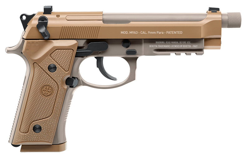 Umarex Beretta M9A3 Full Auto CO2 .177 Cal Blowback Air Pistol with 5x12 CO2 Tanks and Pack of 1500ct BBs Bundle
